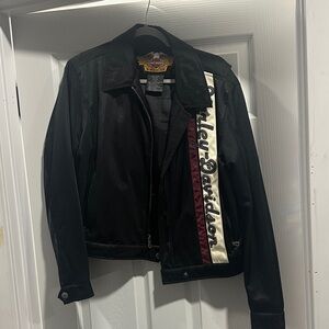Harley-Davidson Black Jacket with White and Red Accents